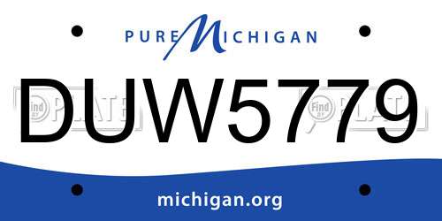 DUW5779 Michigan License Plate