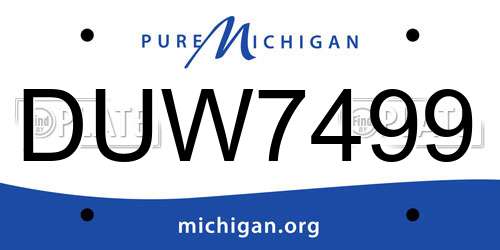 DUW7499 Michigan License Plate