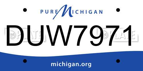 DUW7971 Michigan License Plate