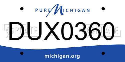 DUX0360 Michigan License Plate