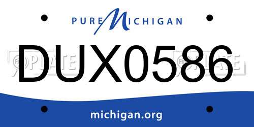 DUX0586 Michigan License Plate