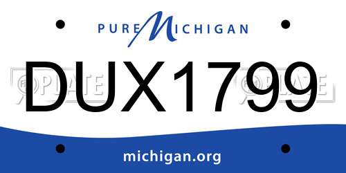DUX1799 Michigan License Plate