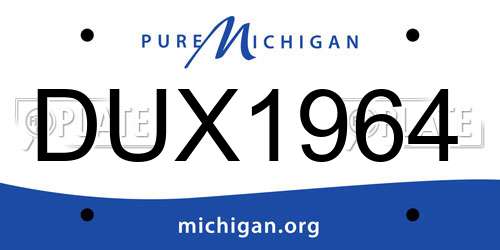 DUX1964 Michigan License Plate