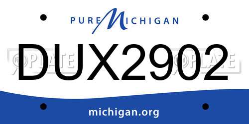 DUX2902 Michigan License Plate