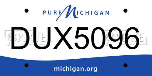 DUX5096 Michigan License Plate