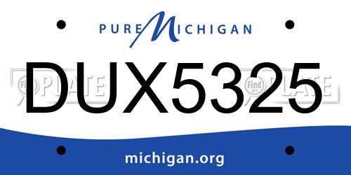 DUX5325 Michigan License Plate