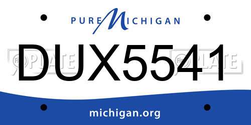 DUX5541 Michigan License Plate