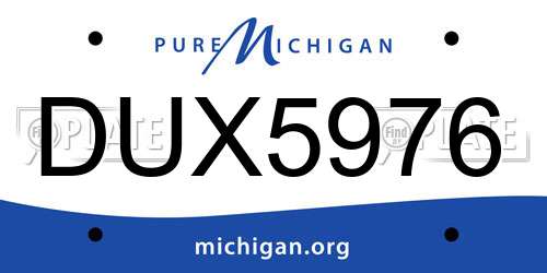 DUX5976 Michigan License Plate
