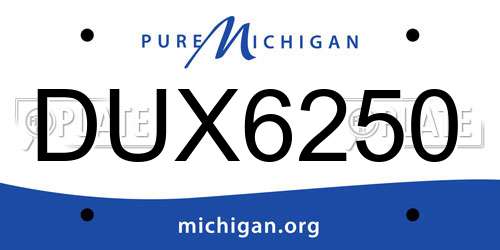 DUX6250 Michigan License Plate