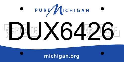 DUX6426 Michigan License Plate