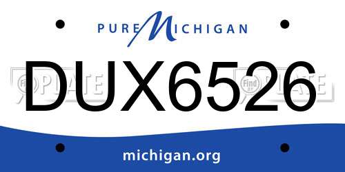 DUX6526 Michigan License Plate