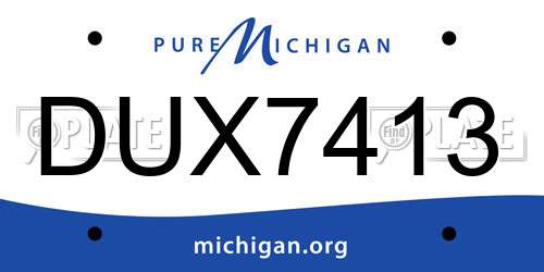 DUX7413 Michigan License Plate