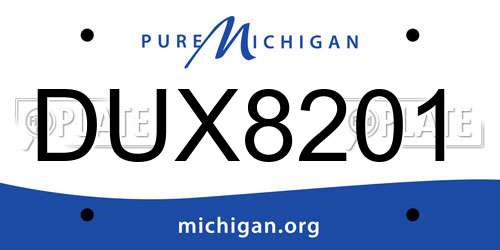 DUX8201 Michigan License Plate