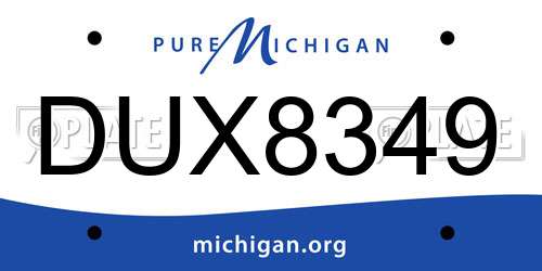 DUX8349 Michigan License Plate