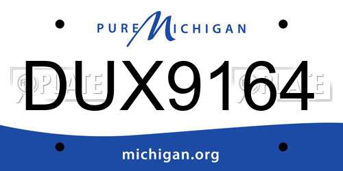 DUX9164 Michigan License Plate