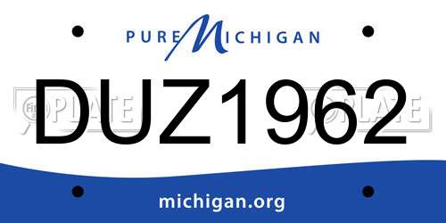 DUZ1962 Michigan License Plate