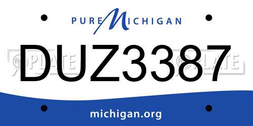 DUZ3387 Michigan License Plate