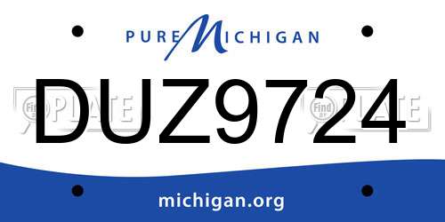 DUZ9724 Michigan License Plate