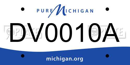 DV0010A Michigan License Plate