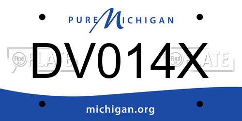 DV014X Michigan License Plate