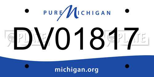 DV01817 Michigan License Plate