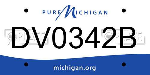 DV0342B Michigan License Plate