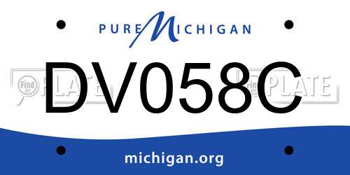 DV058C Michigan License Plate