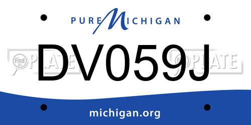 DV059J Michigan License Plate