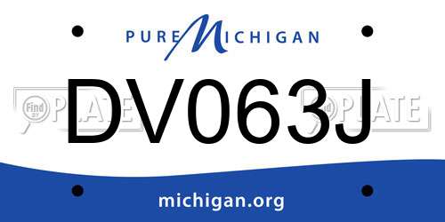 DV063J Michigan License Plate