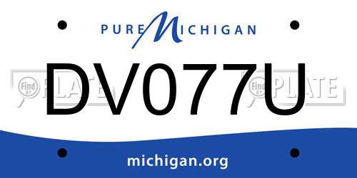 DV077U Michigan License Plate