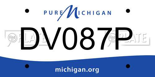 DV087P Michigan License Plate