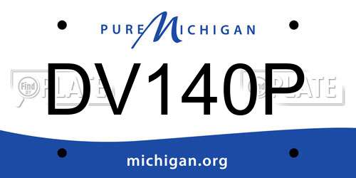 DV140P Michigan License Plate