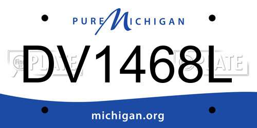 DV1468L Michigan License Plate