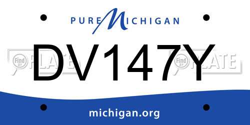 DV147Y Michigan License Plate