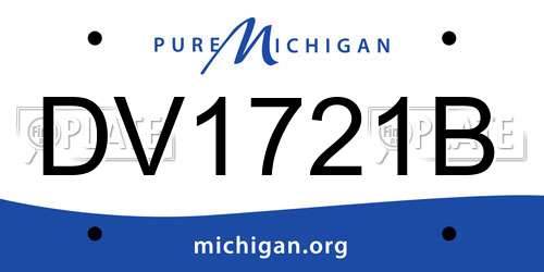 DV1721B Michigan License Plate