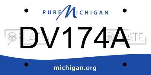 DV174A Michigan License Plate