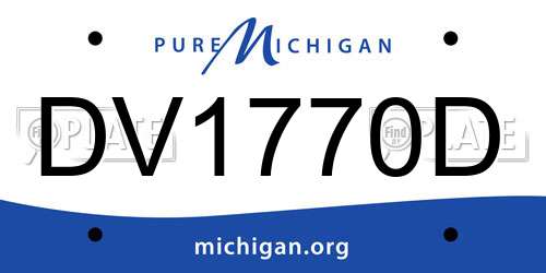 DV1770D Michigan License Plate
