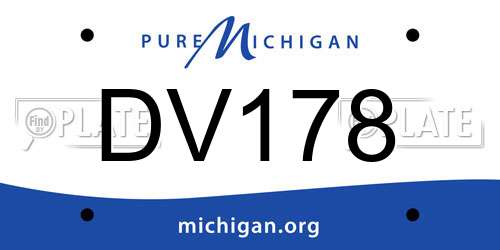 DV178 Michigan License Plate
