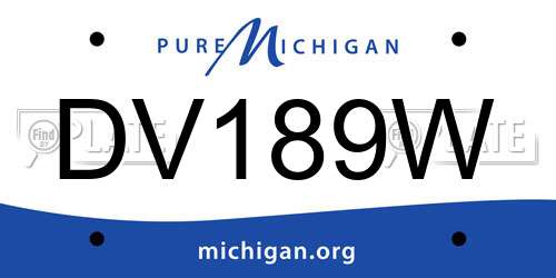 DV189W Michigan License Plate