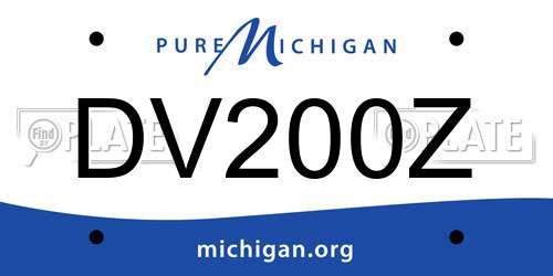 DV200Z Michigan License Plate