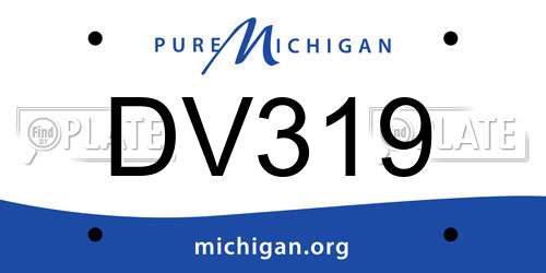 DV319 Michigan License Plate