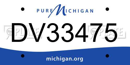 DV33475 Michigan License Plate