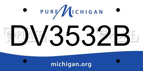 DV3532B Michigan License Plate