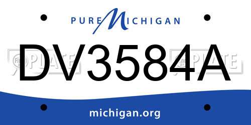 DV3584A Michigan License Plate