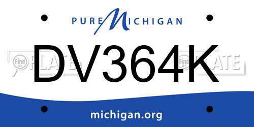 DV364K Michigan License Plate