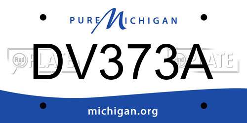 DV373A Michigan License Plate