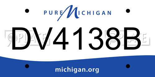 DV4138B Michigan License Plate