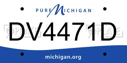 DV4471D Michigan License Plate