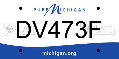 DV473F Michigan License Plate