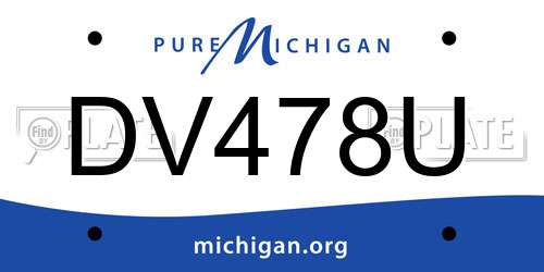 DV478U Michigan License Plate